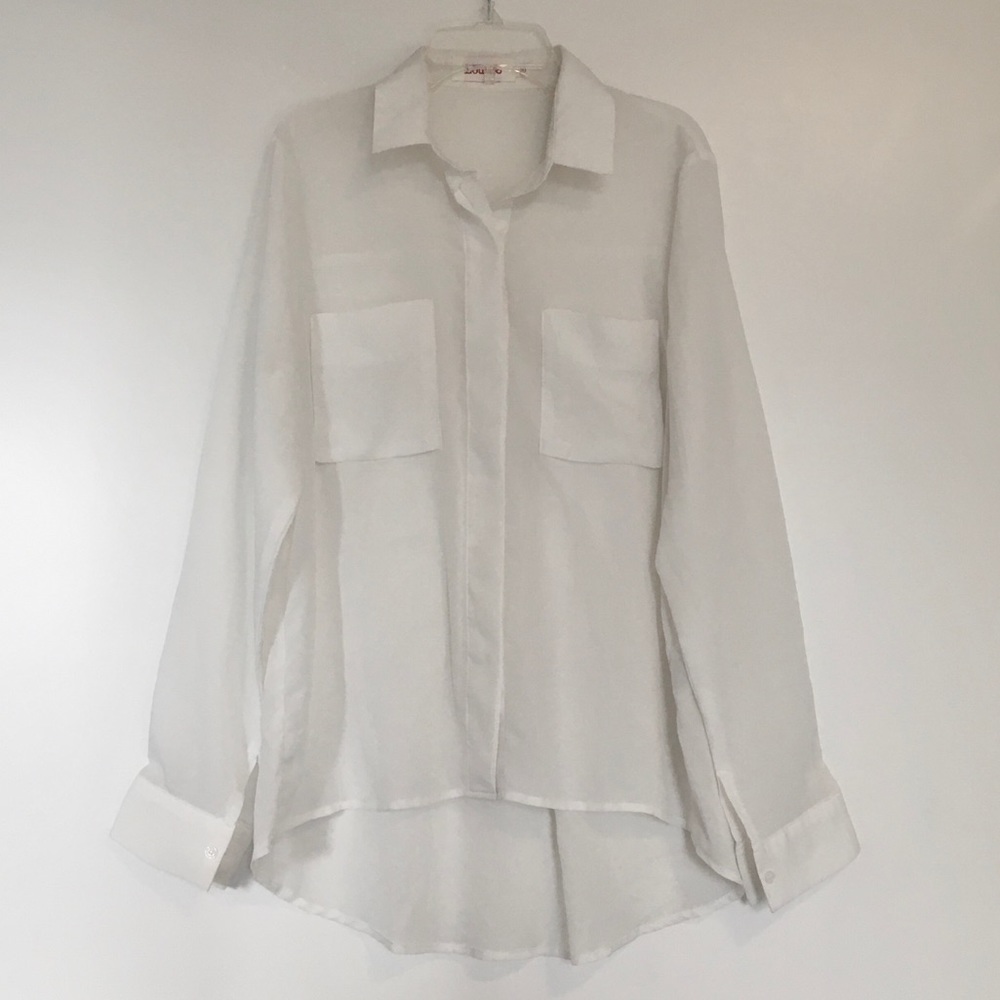 Louche - Oversized Sheer White Blouse - 4/6